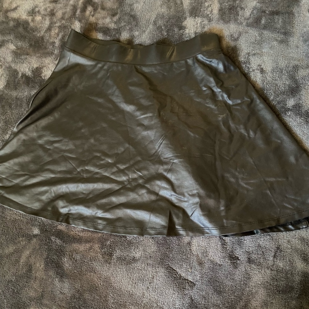 Black leather skirt